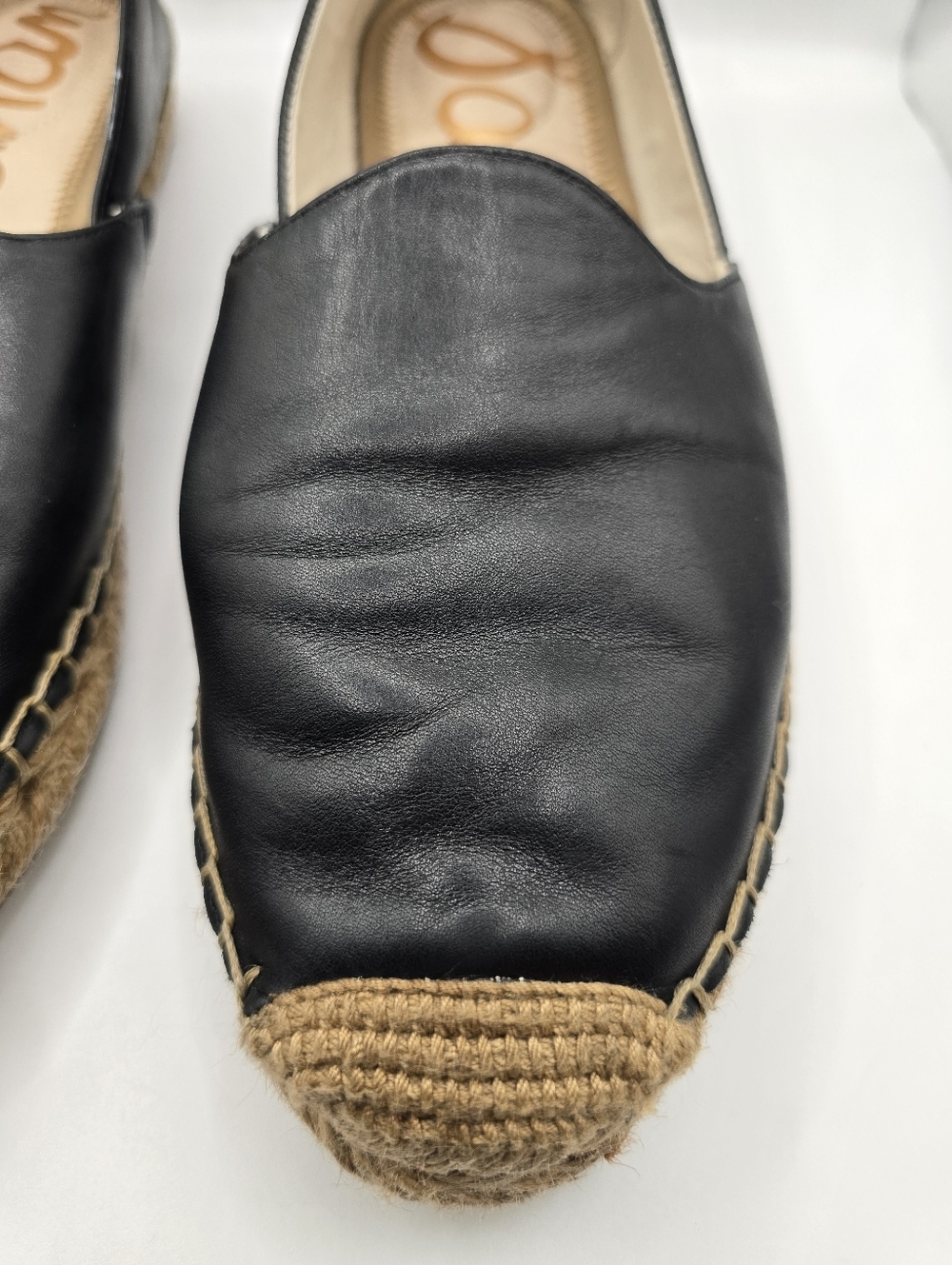 Sam Edleman Leather Black Espadrille Jute Details Flats/shoes. Ladies 9.5M - Picture 4 of 12